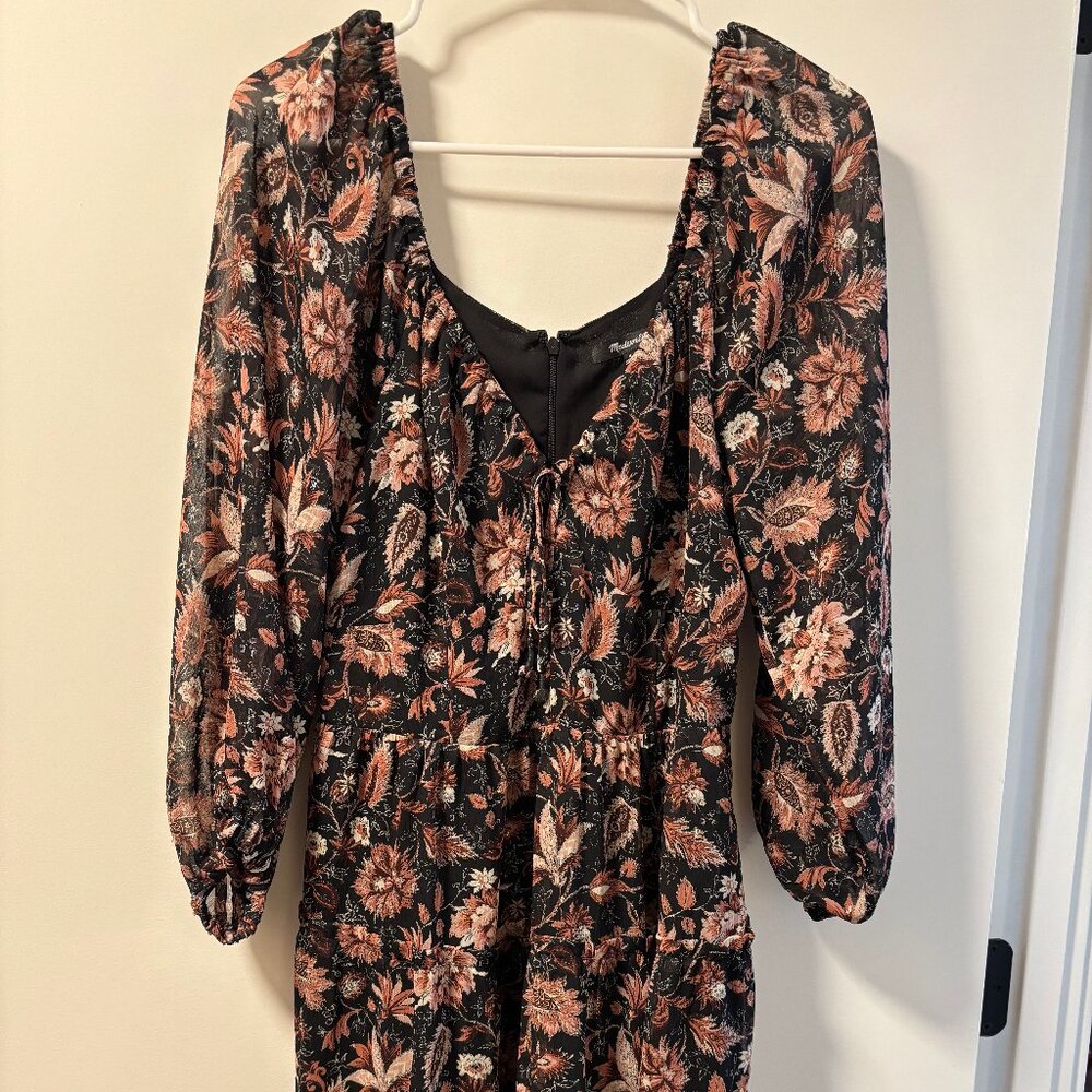 Madewell floral long-sleeve dress
